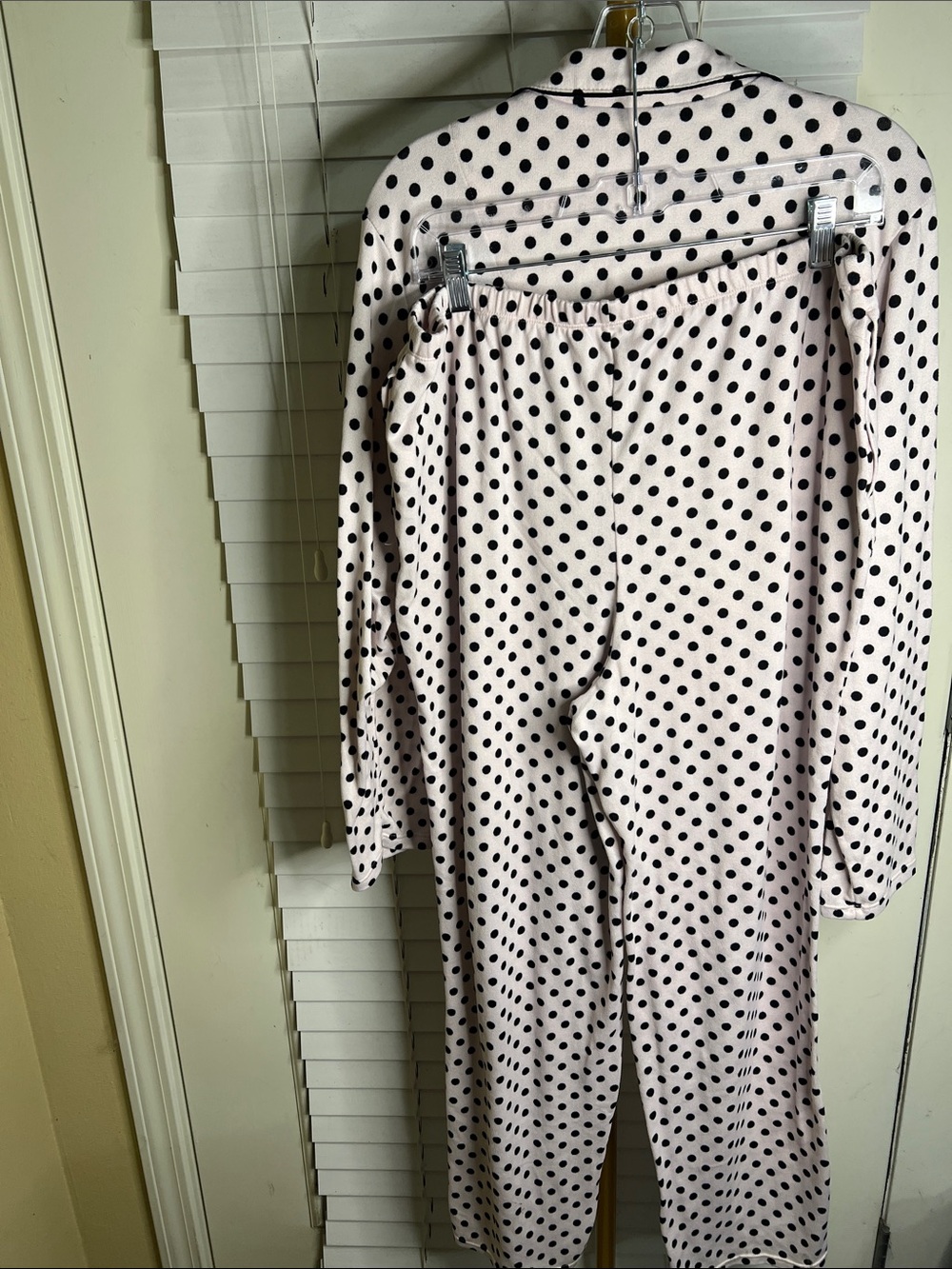kate spade Pink and Black Polka Dot Two-Piece Pajama Set - Picture 3 of 5